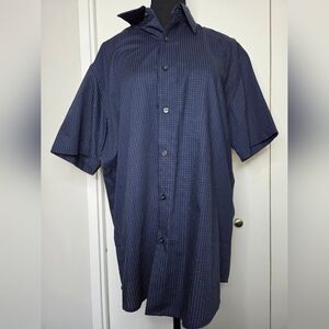 Men's Navy Blue Checkered Shirt